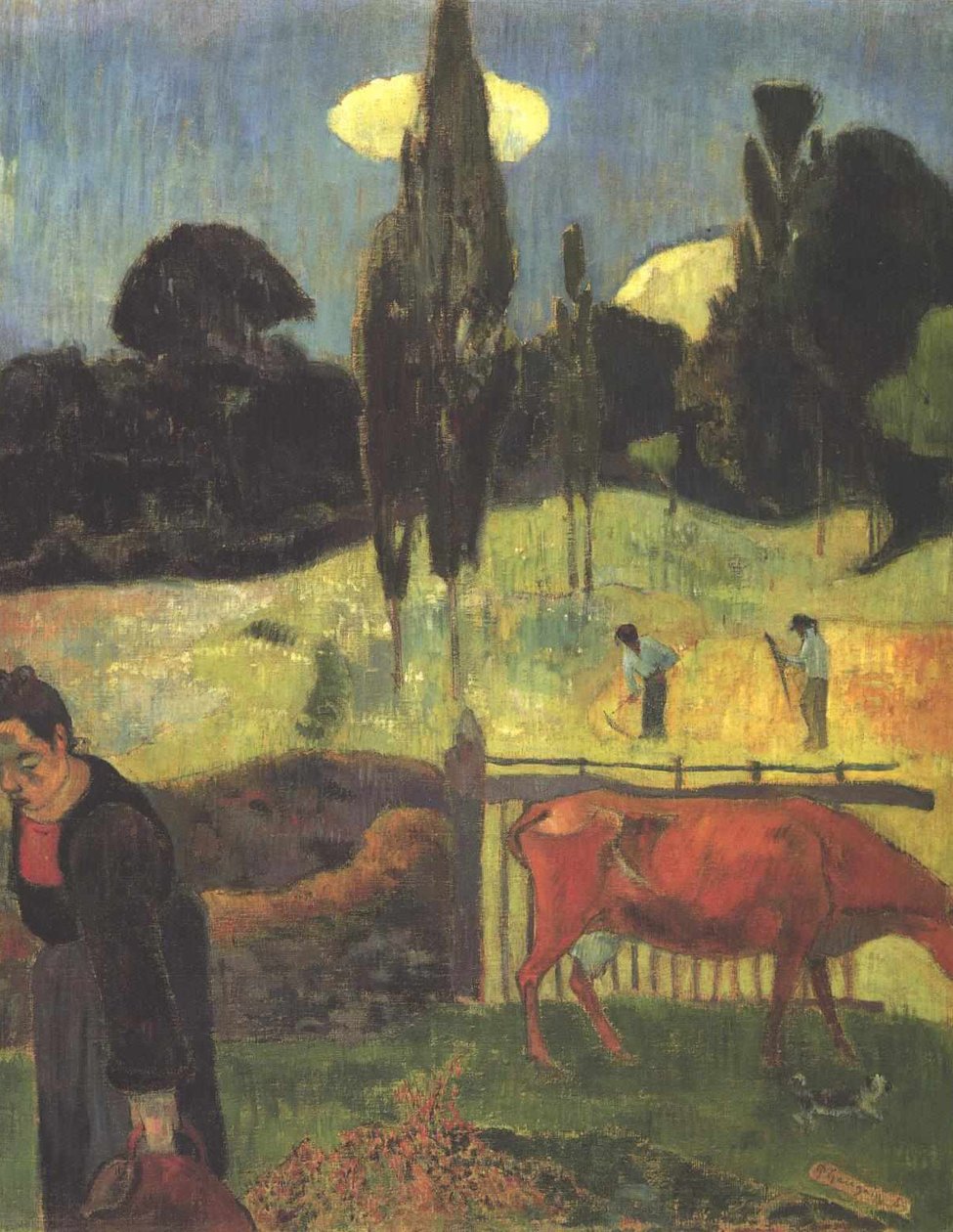 Die rote Kuh von Paul Gauguin