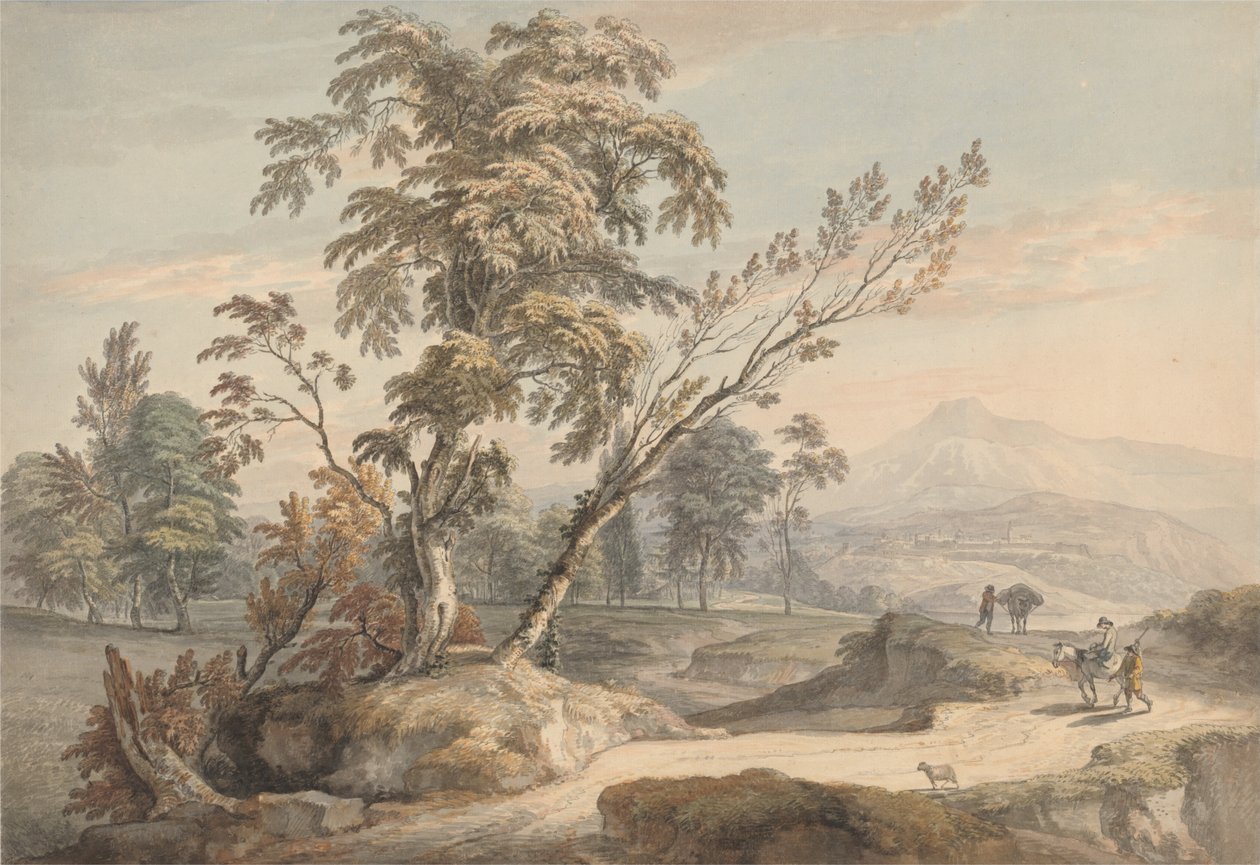 Italienische Landschaft mit Reisenden Nr. 2 von Paul Sandby