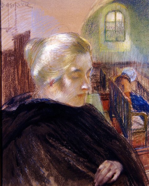 Porträt von Madame Besnard von Paul Albert (attr. to) Besnard