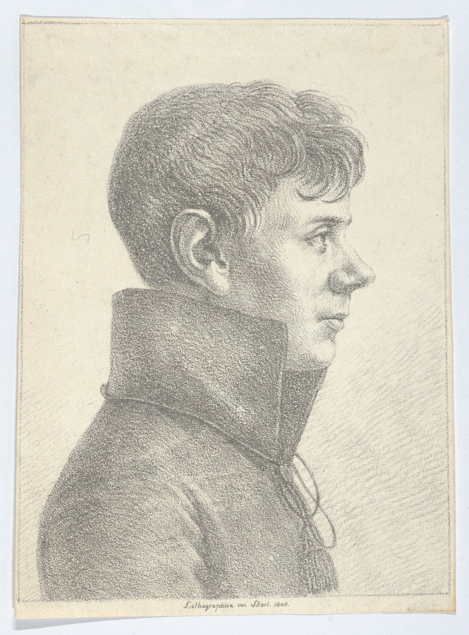 Porträt eines jungen Mannes im Profil, 1808 von Paul Anton Skerl