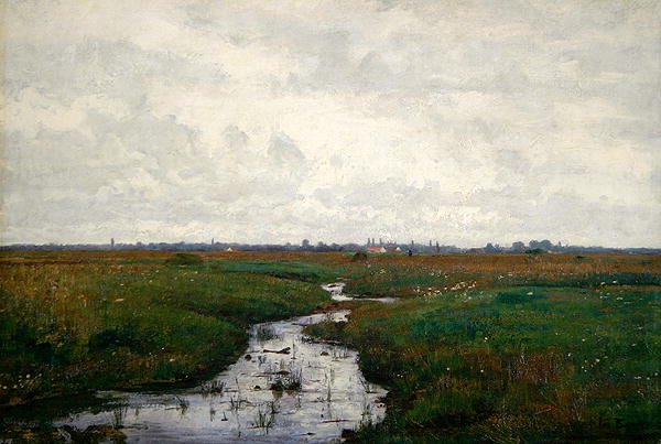 Ein Bach auf dem Moor bei Dachau von Paul Baum