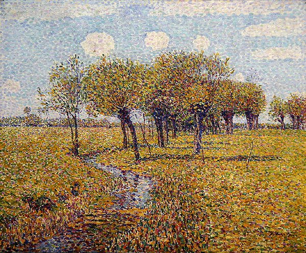 Niederländische Landschaft mit Weiden im Frühling in einem kleinen Wiesental von Paul Baum