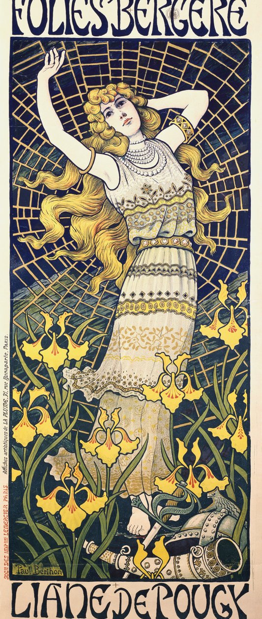 Plakat für die Show der Tänzerin Liane de Pougy im Folies Bergère, Paris von Paul Berthon