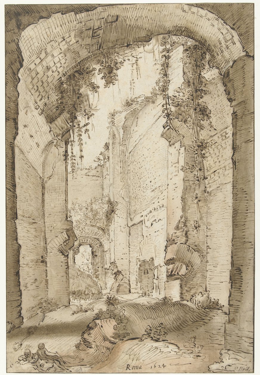 Ruinen des Palastes von Septimius Severus auf dem Palatin von Paul Bril