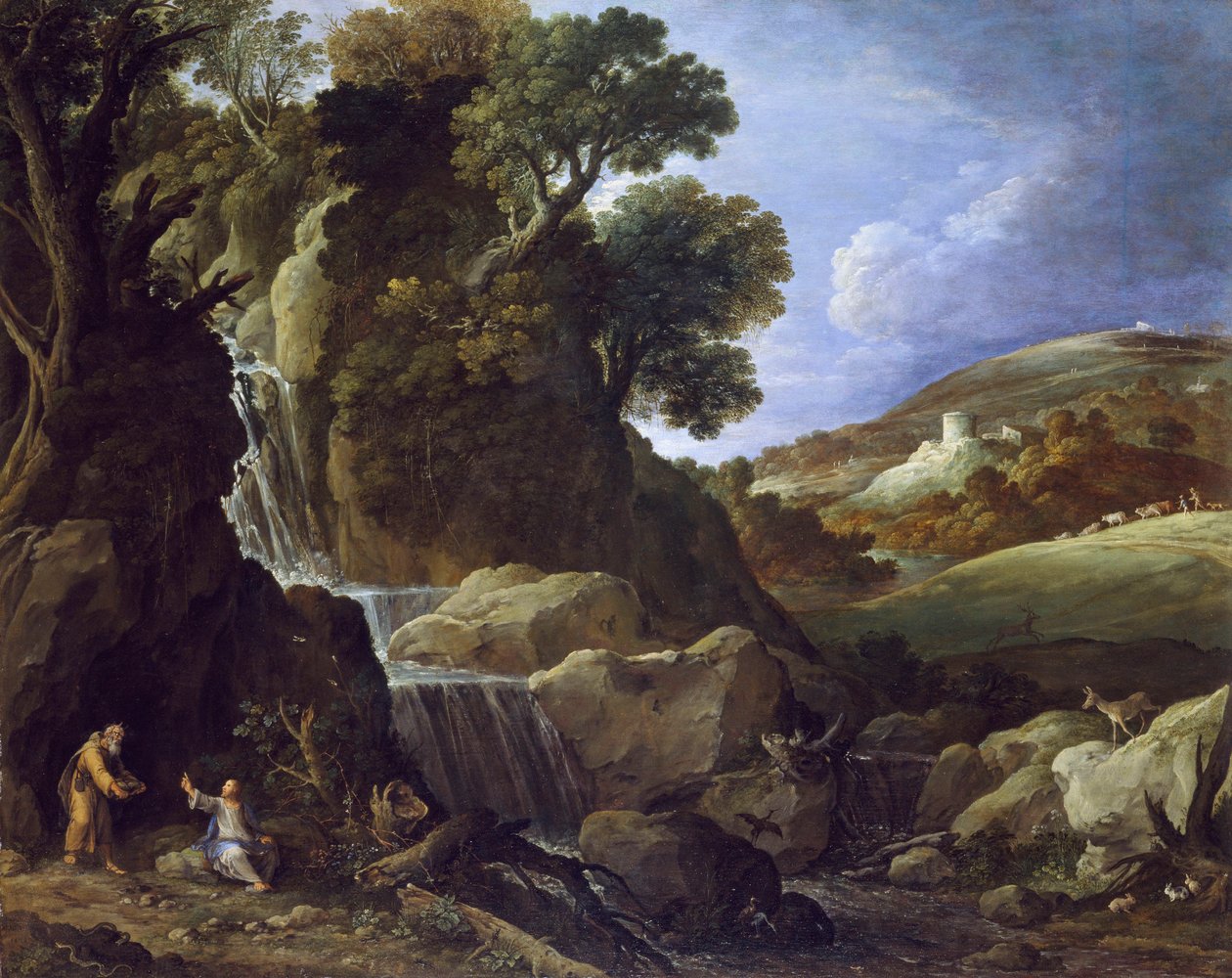 Christus wird in der Wüste versucht, 1626 von Paul Bril