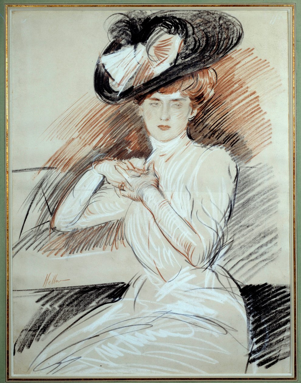 Madame Helleu. Zeichnung von Paul Helleu (1859-1927), 20. Jahrhundert von Paul Cesar Helleu