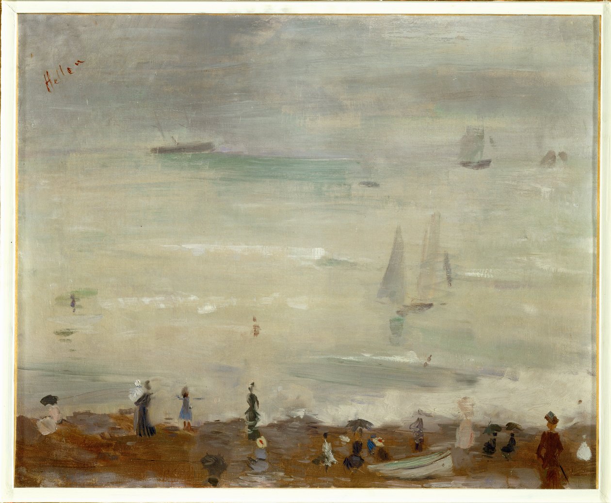 Am Strand, Dieppe, Impression, graues Meer von Paul Cesar Helleu