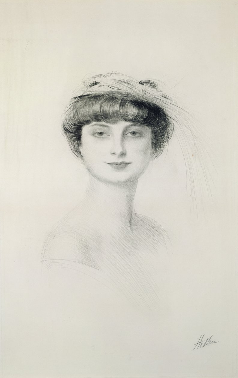 Porträt von Anna de Noailles (1876-1933) von Paul Cesar Helleu