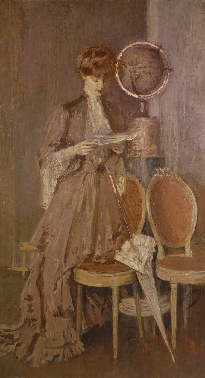 Porträt von Mme Helleu, die einen Brief liest von Paul Cesar Helleu