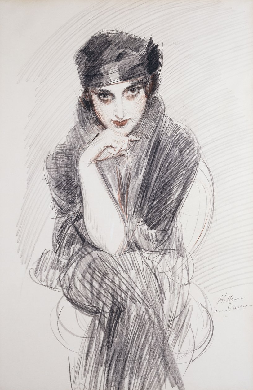 Porträt einer Dame, möglicherweise Madam Van Cleef von Paul Cesar Helleu