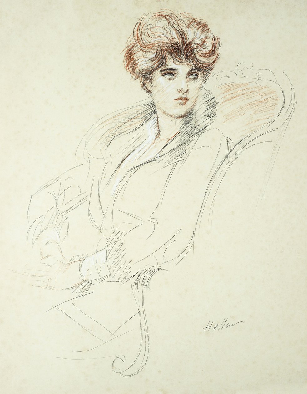 Porträt einer Dame, sitzend von Paul Cesar Helleu