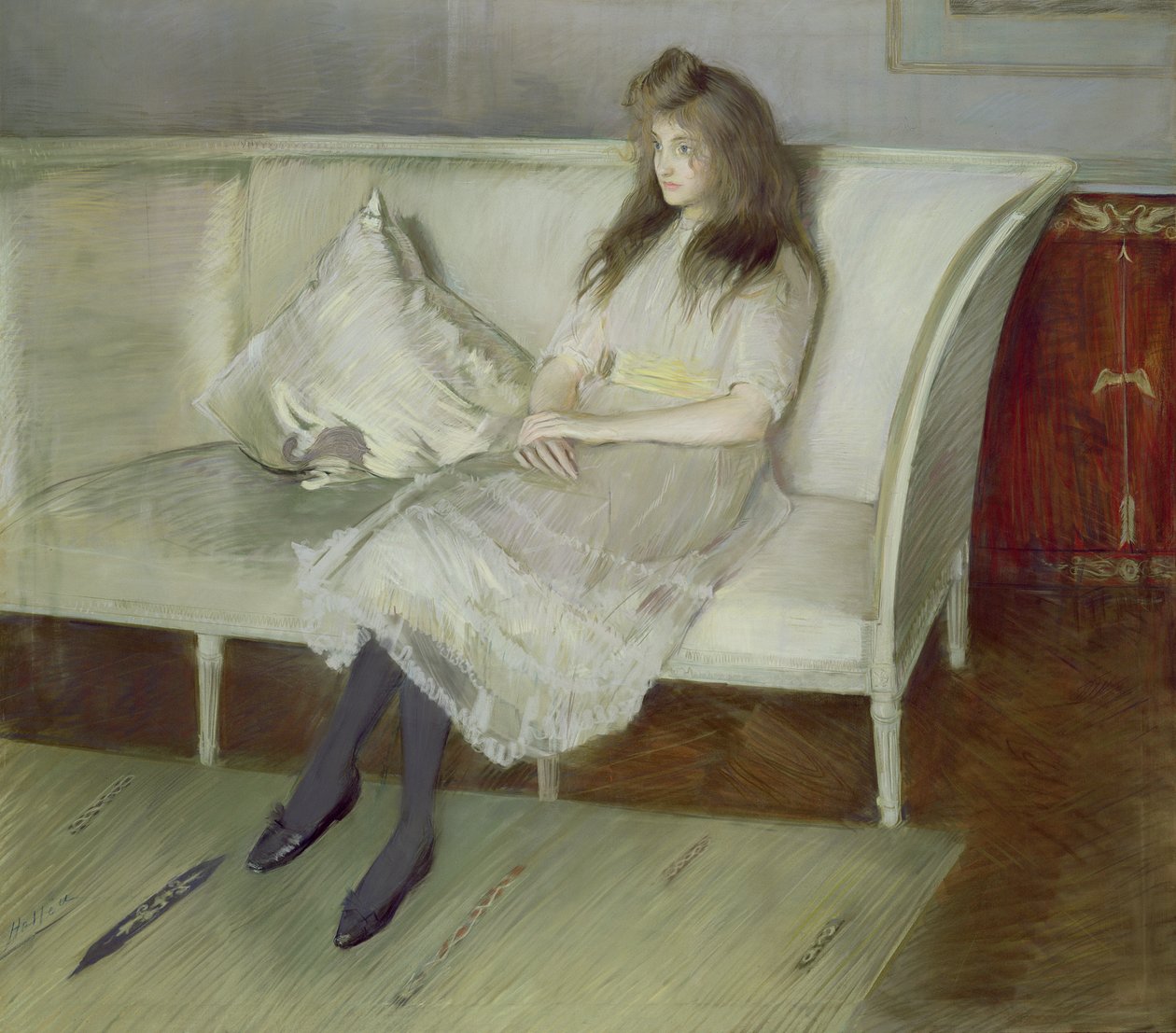 Symphonie in Weiß - Porträt von Yvonne Paulmier von Paul Cesar Helleu
