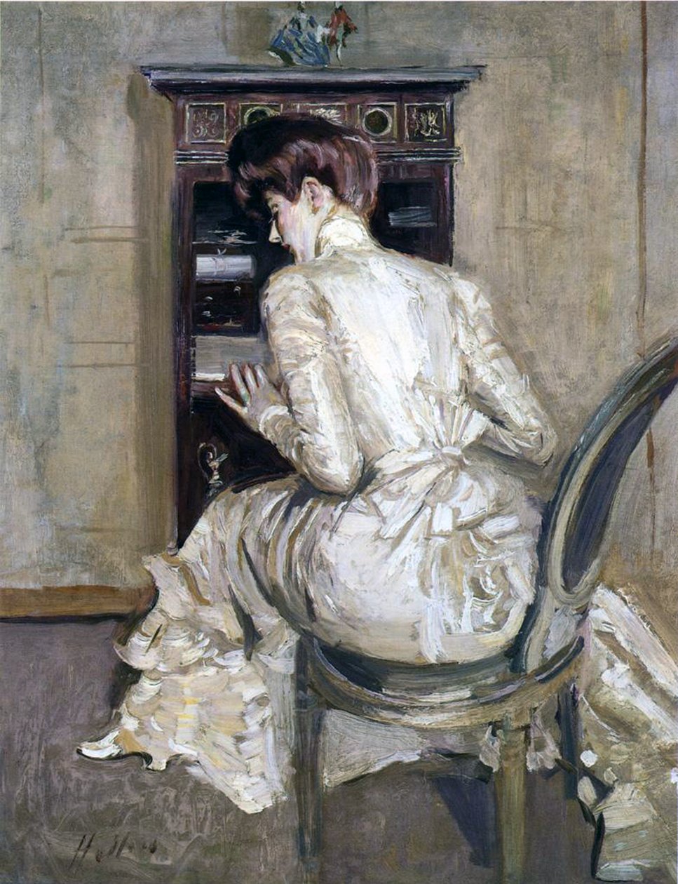Die Frau des Künstlers an ihrem Sekretär, c.1900 von Paul Cesar Helleu