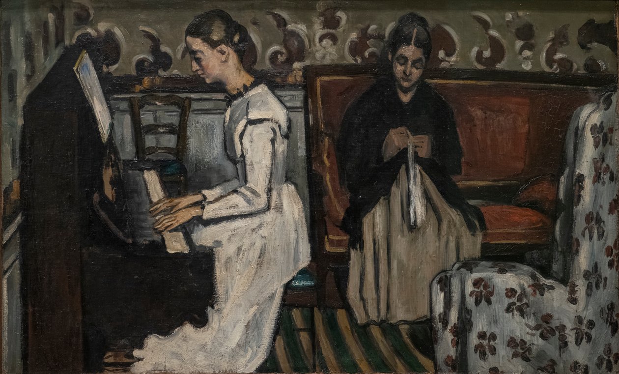 Mädchen am Klavier (Die Ouvertüre zu "Tannhäuser") von Paul Cézanne
