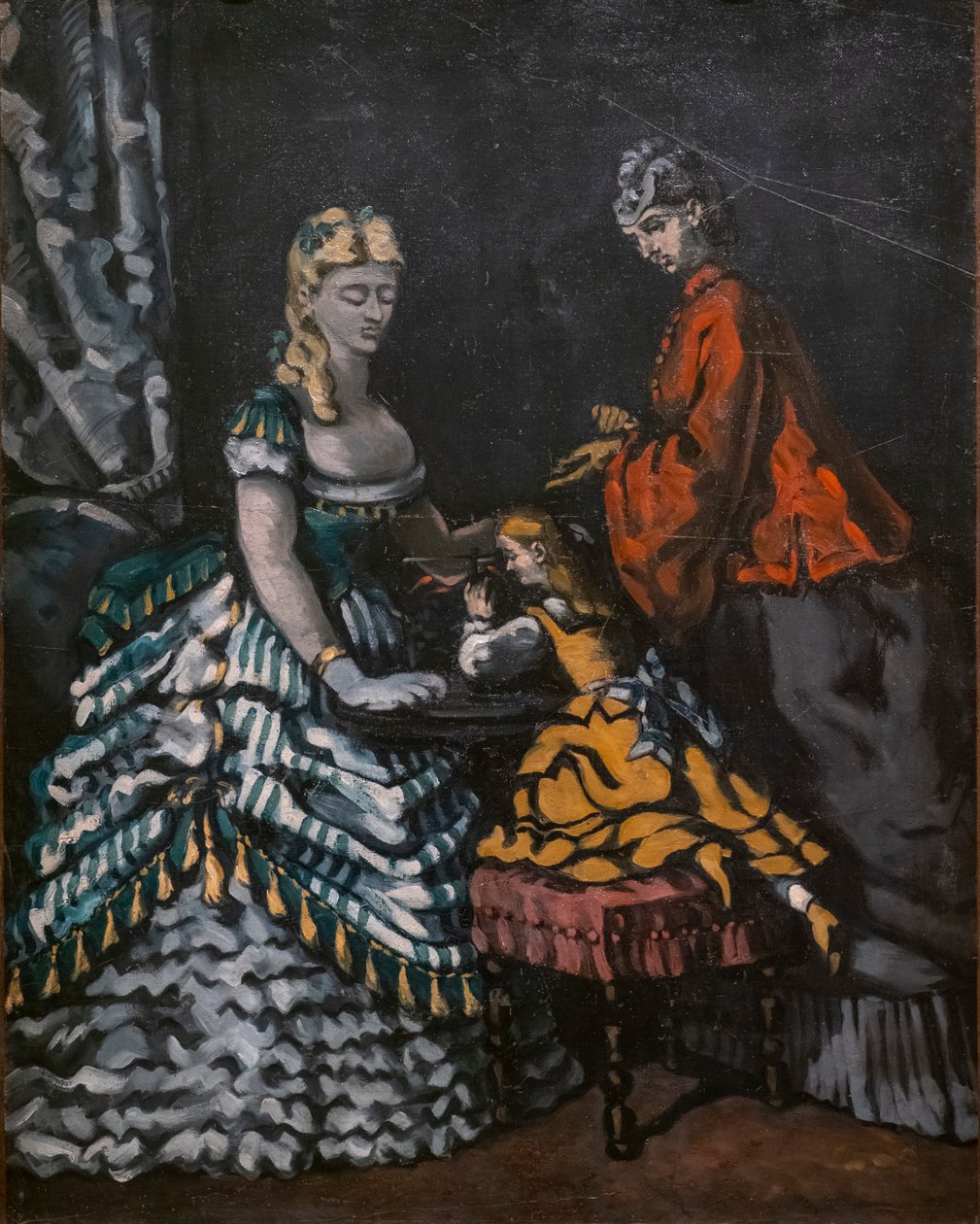 Innenraum mit zwei Frauen und einem Kind von Paul Cézanne