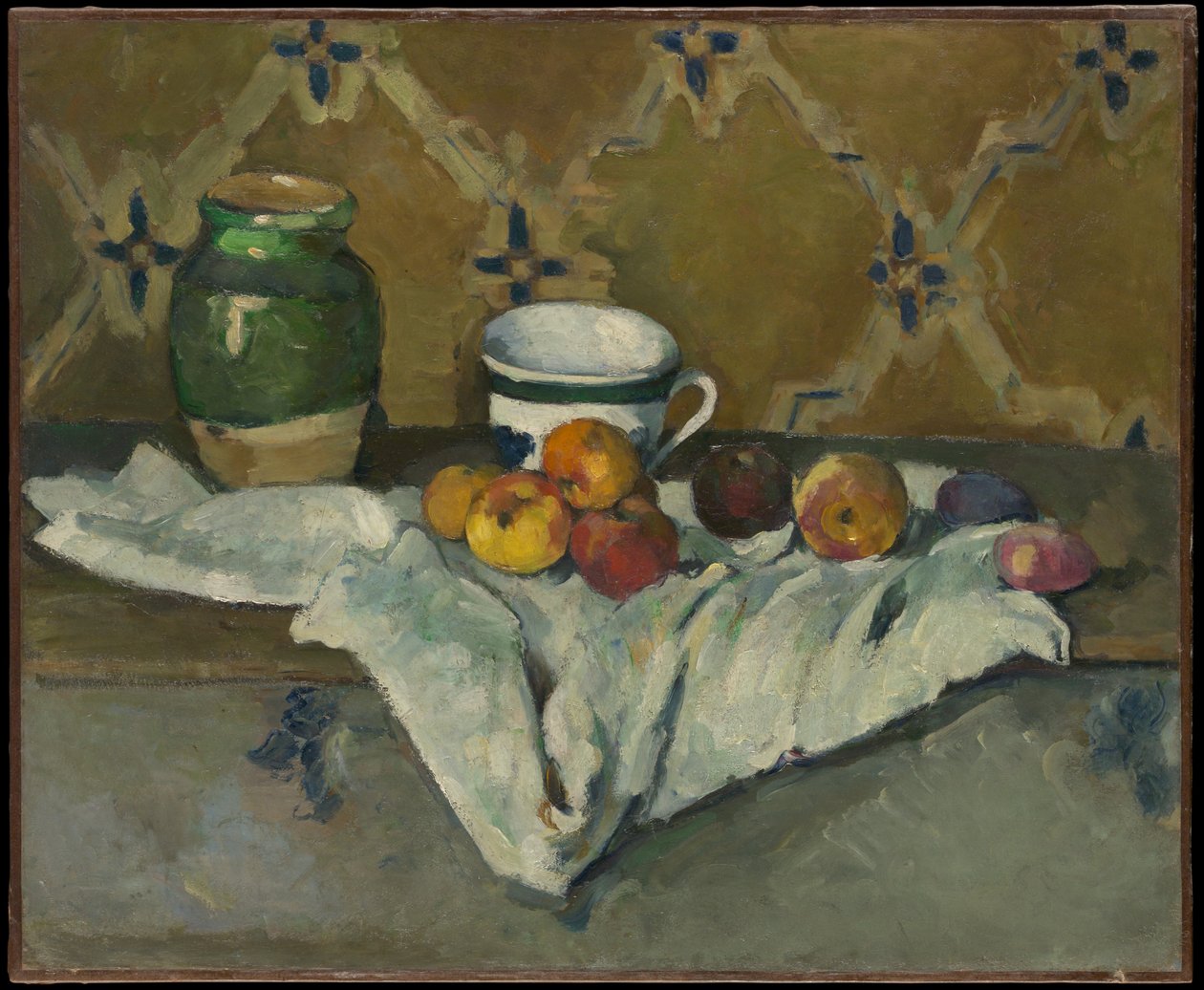 Stillleben mit Krug, Tasse und Äpfeln von Paul Cézanne