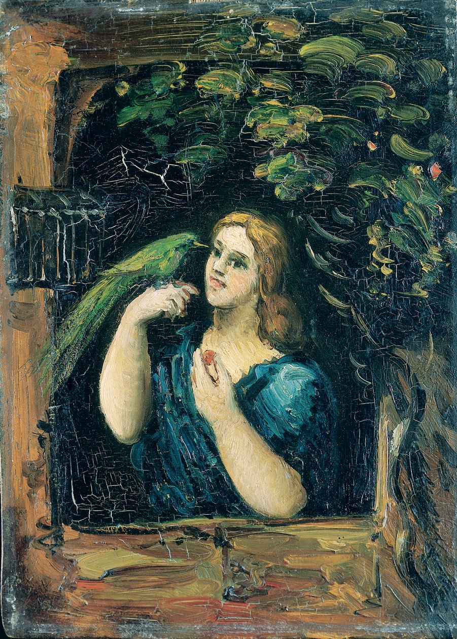 Frau mit einem Papagei (La Femme au perroquet) von Paul Cézanne