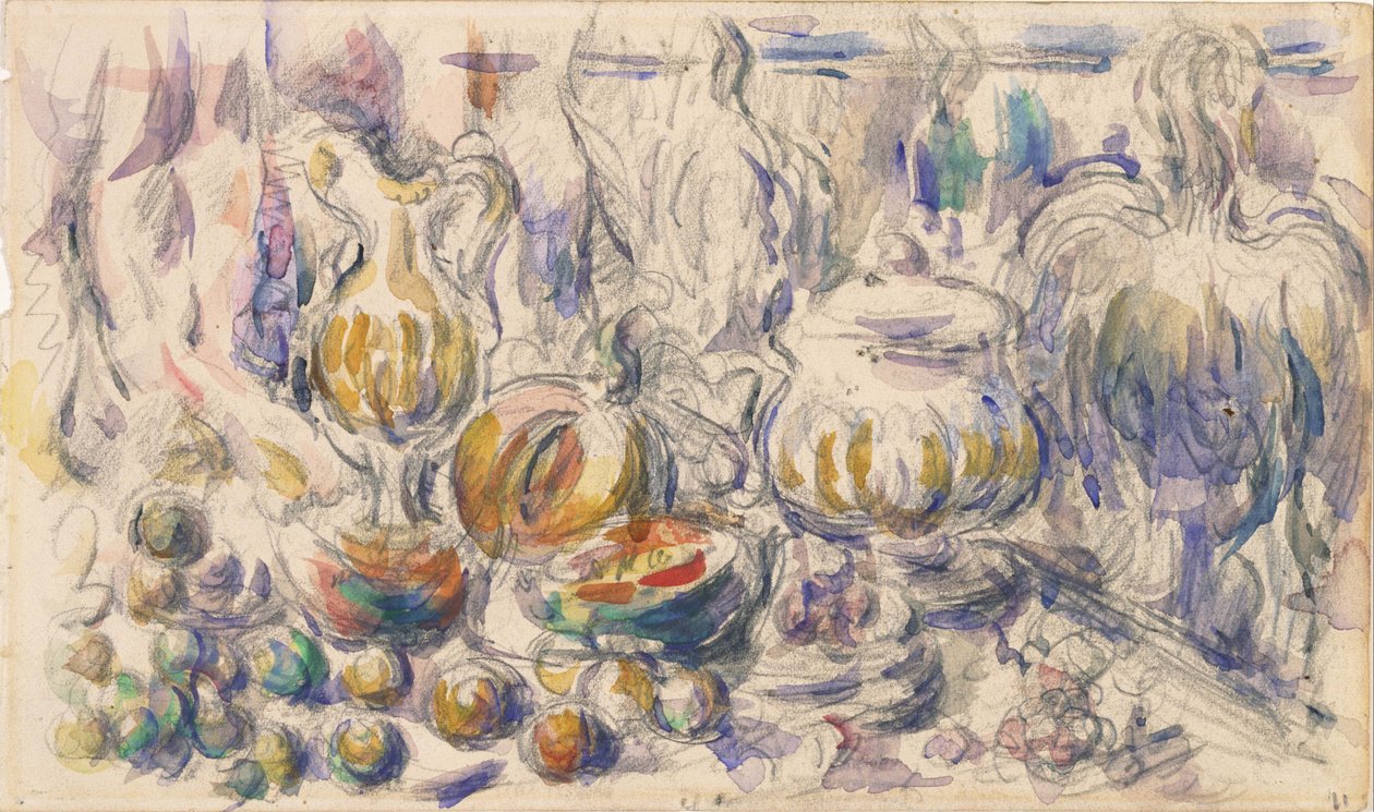 水差しとスープ容れ von Paul Cézanne