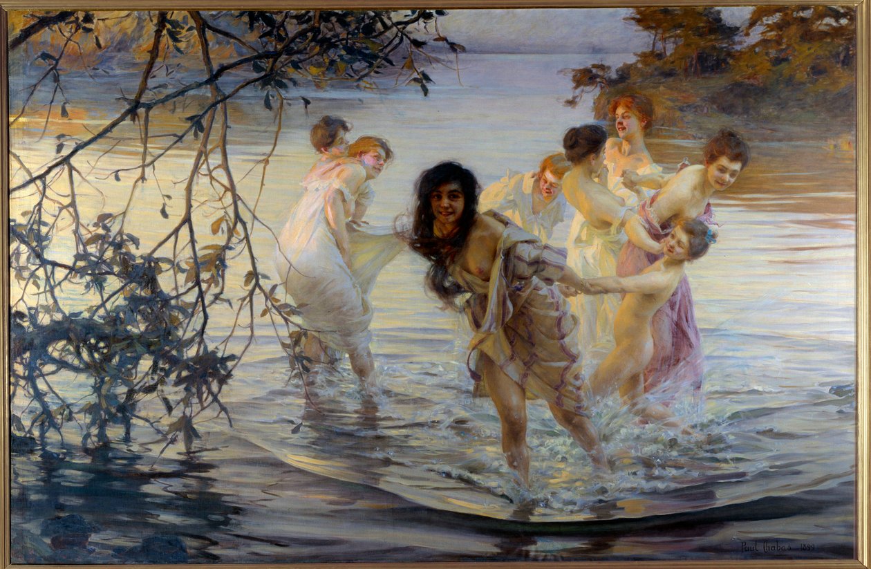 Fröhliche Spiele Junge Frauen im Wasser von Paul Chabas