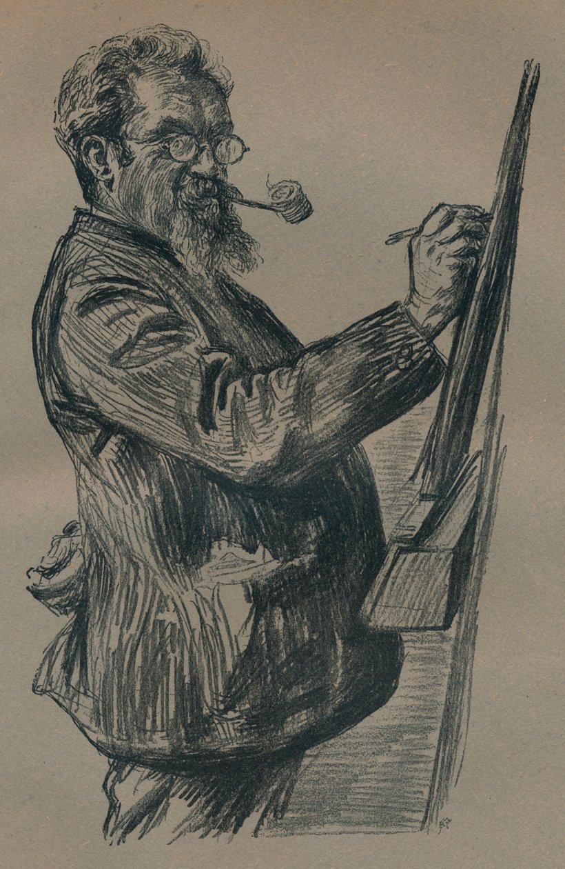 Ein posthumes Porträt von Henry Stacy Marks von Paul Charles Renouard