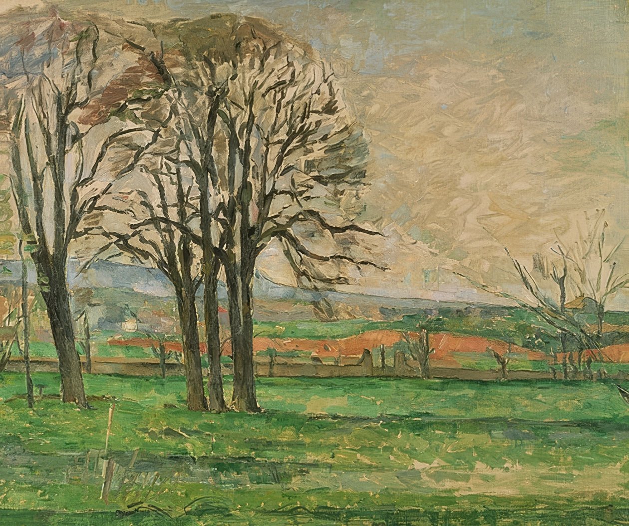 Die kahlen Bäume bei Jas de Bouffan von Paul Cézanne