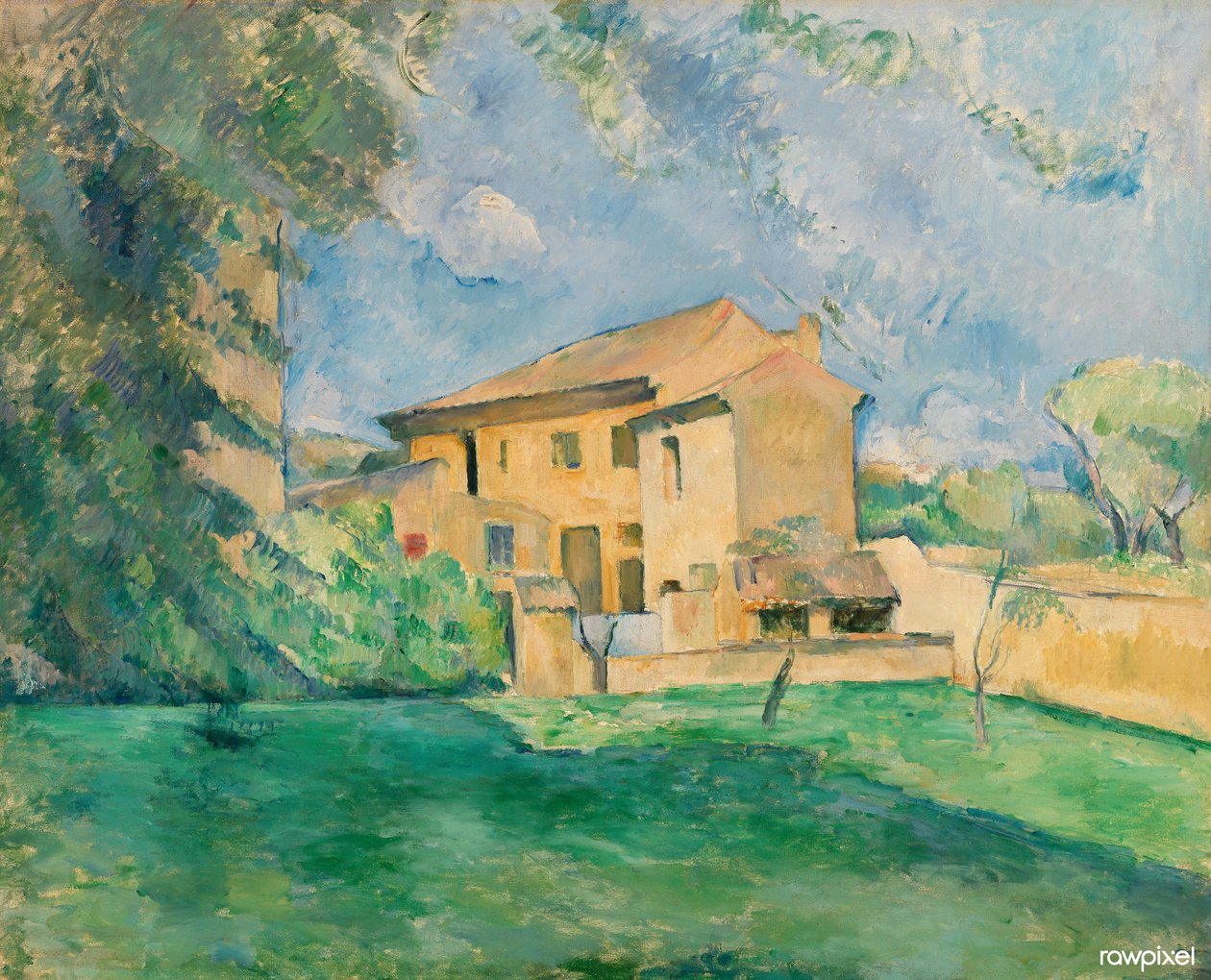 Der Bauernhof Jas de Bouffan von Paul Cézanne