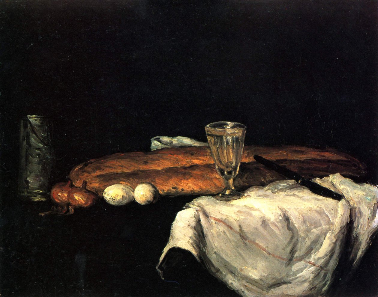 Das Brot und die Eier von Paul Cézanne