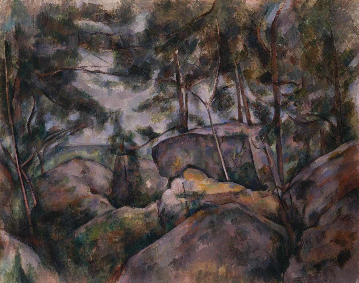 Felsen im Wald, 1890er Jahre von Paul Cézanne
