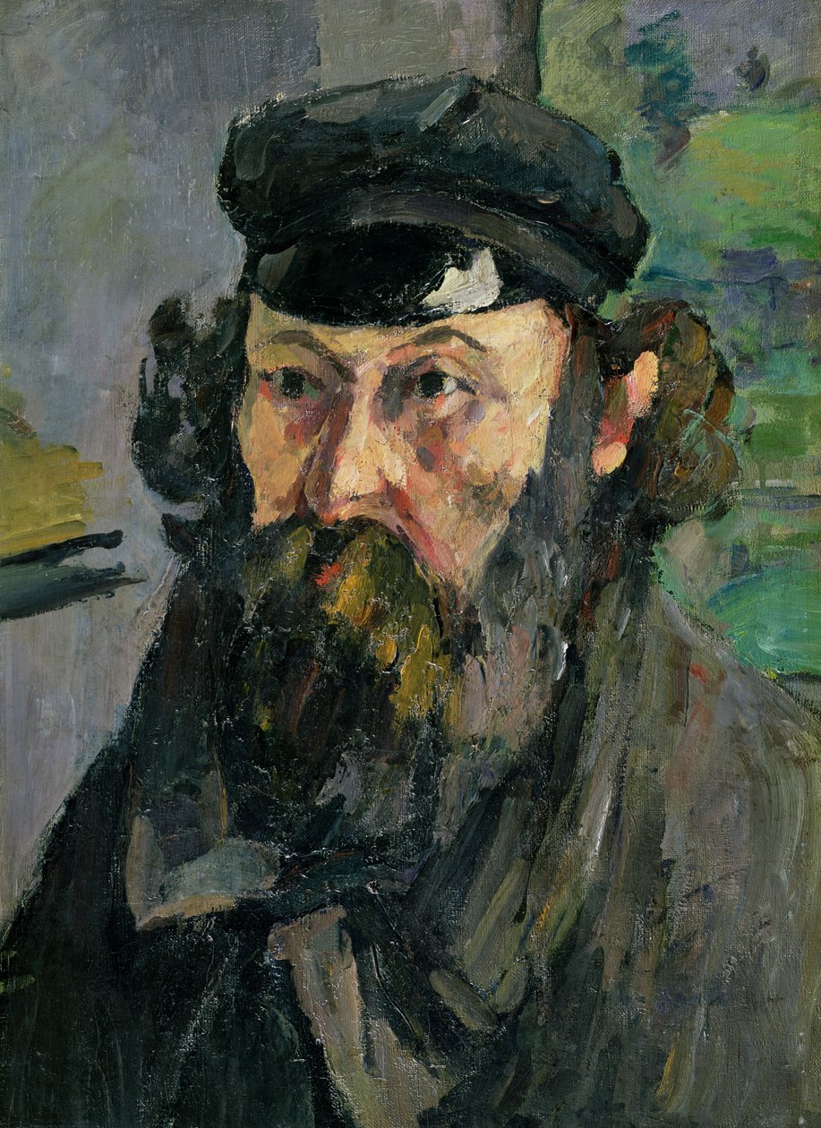 Selbstporträt mit Schirmmütze von Paul Cézanne