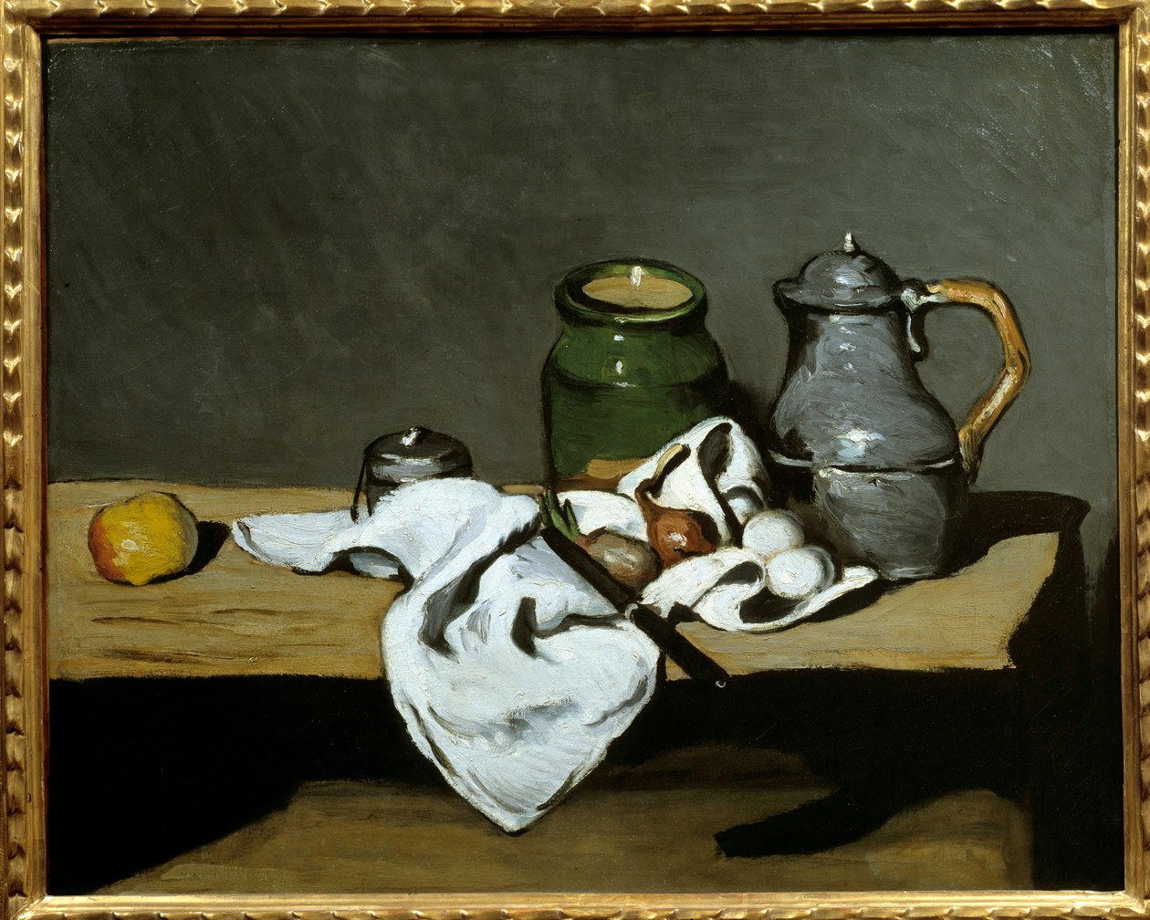 Stillleben mit Kessel. Gemälde von Paul Cezanne (1839-1906) von Paul Cézanne