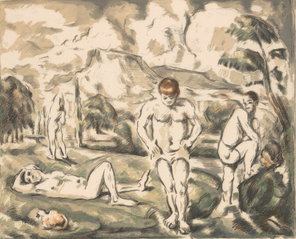 Die großen Badenden, ca. 1898 von Paul Cézanne