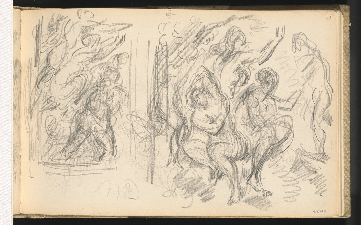 Zwei Studien für "Das Urteil des Paris" oder "Der verliebte Schäfer" von Paul Cézanne