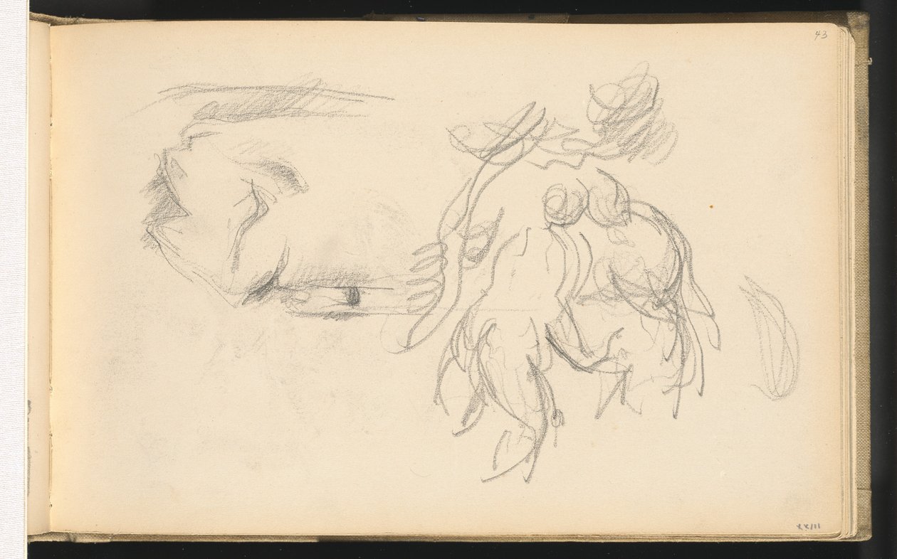 Badende Frauen und eine Papierrolle von Paul Cézanne
