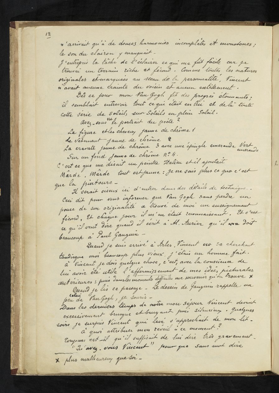Avant et après - Beschreibung von Gauguins Aufenthalt bei Vincent van Gogh in Arles (S. 12) von Paul Gauguin