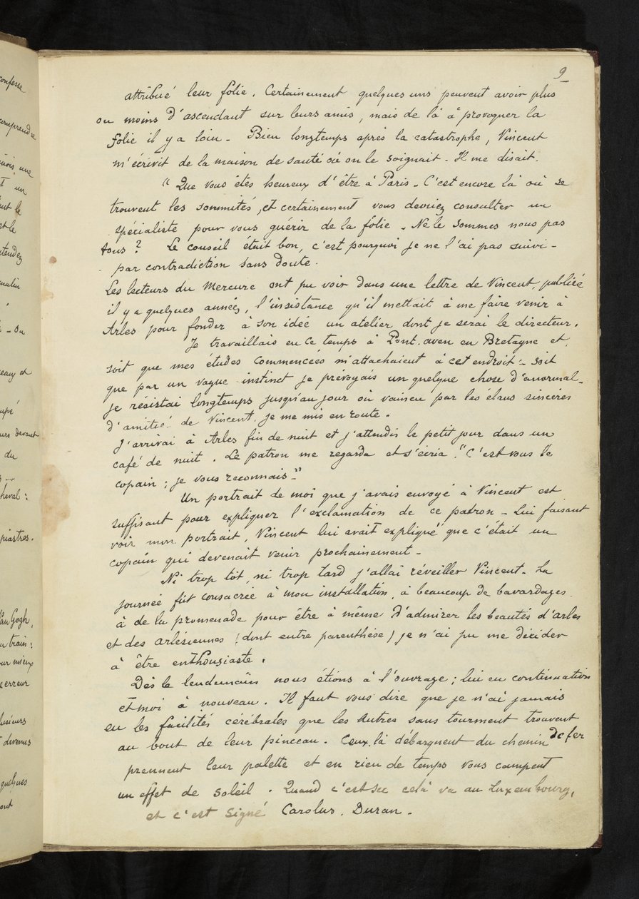 Avant et après - Beschreibung von Gauguins Aufenthalt bei Vincent van Gogh in Arles (S. 9) von Paul Gauguin
