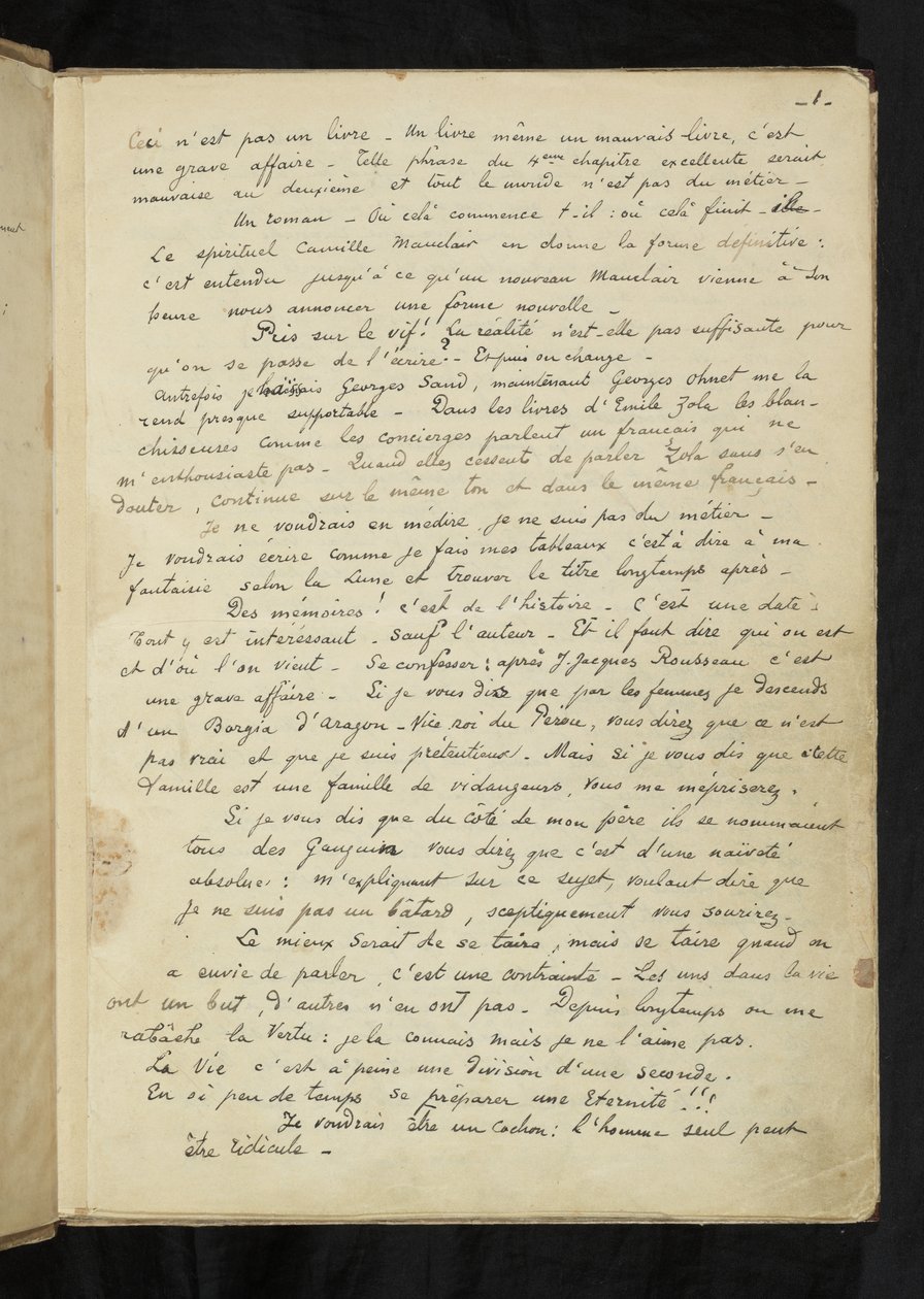 Avant et après - Erste Seite des Haupttextes von Paul Gauguin