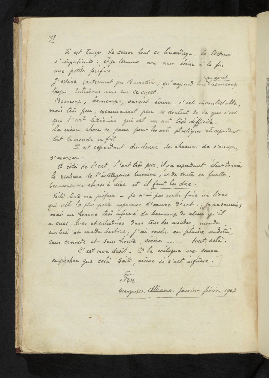 Vorher und Nachher - Letzte Seite des Haupttextes von Paul Gauguin