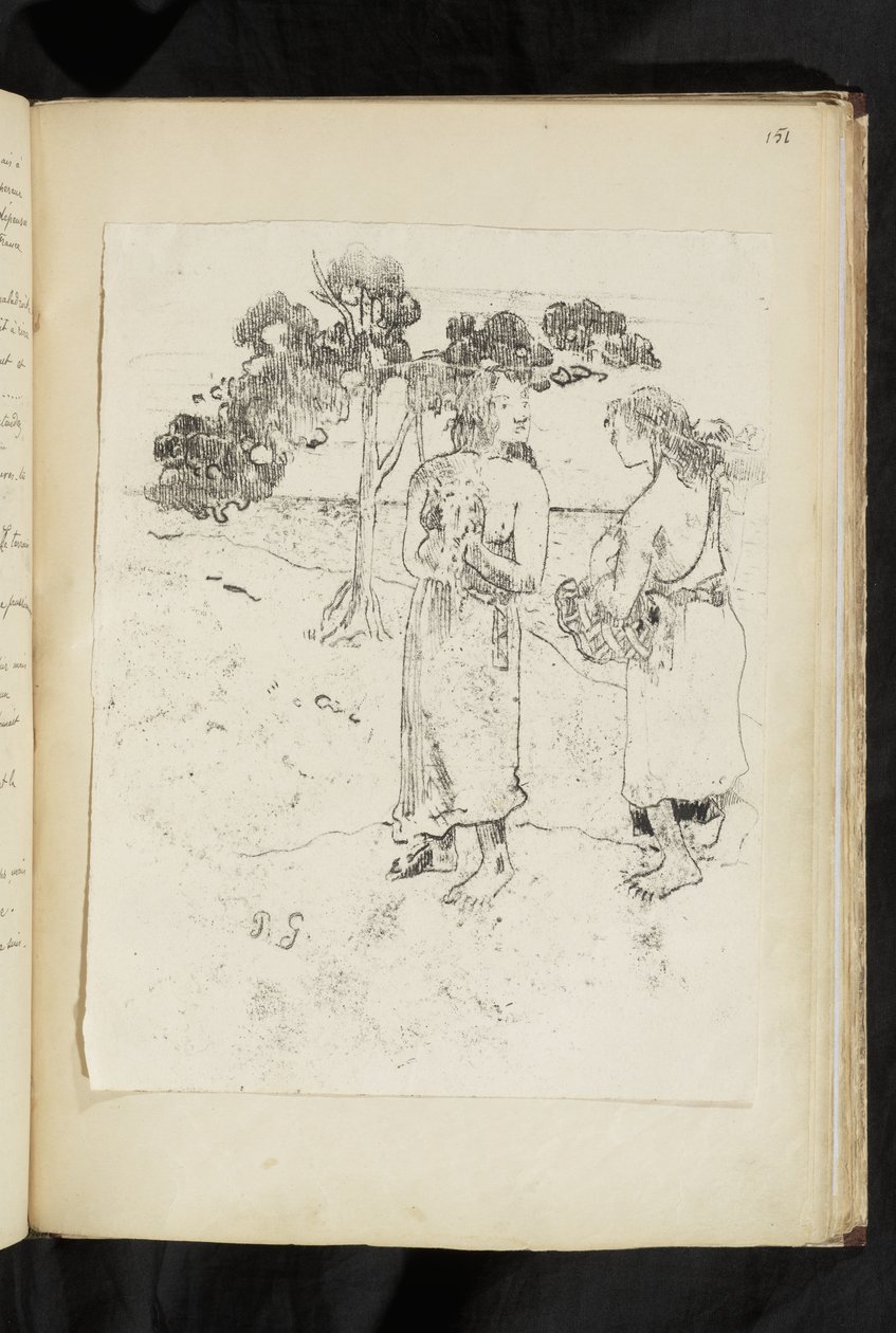 Vorher und Nachher - Zwei Frauen im Gespräch in einer Landschaft von Paul Gauguin