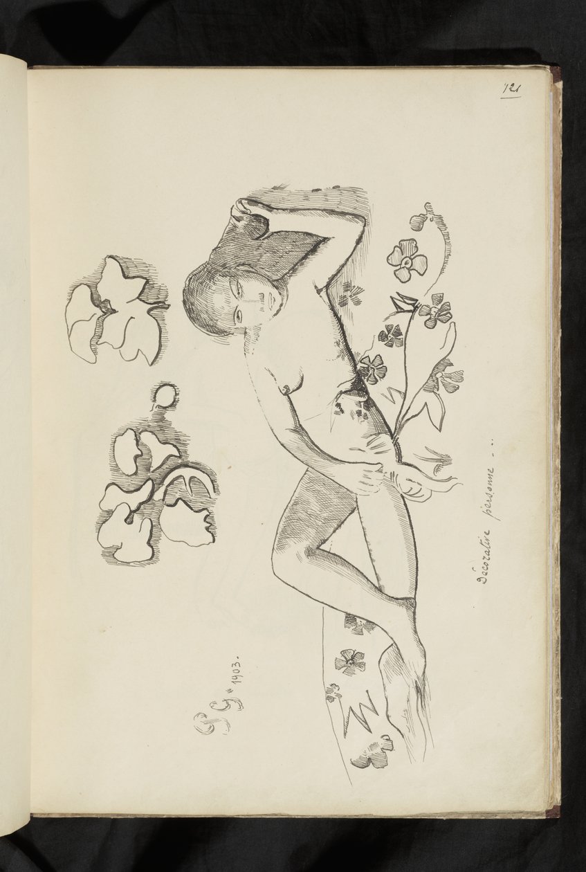 Avant et après - Zeichnung "Dékorative Person" von Paul Gauguin