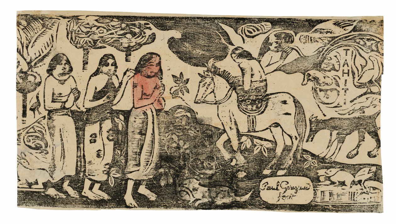 Umzug, aus der Suite der späten Holzschnittdrucke von Paul Gauguin