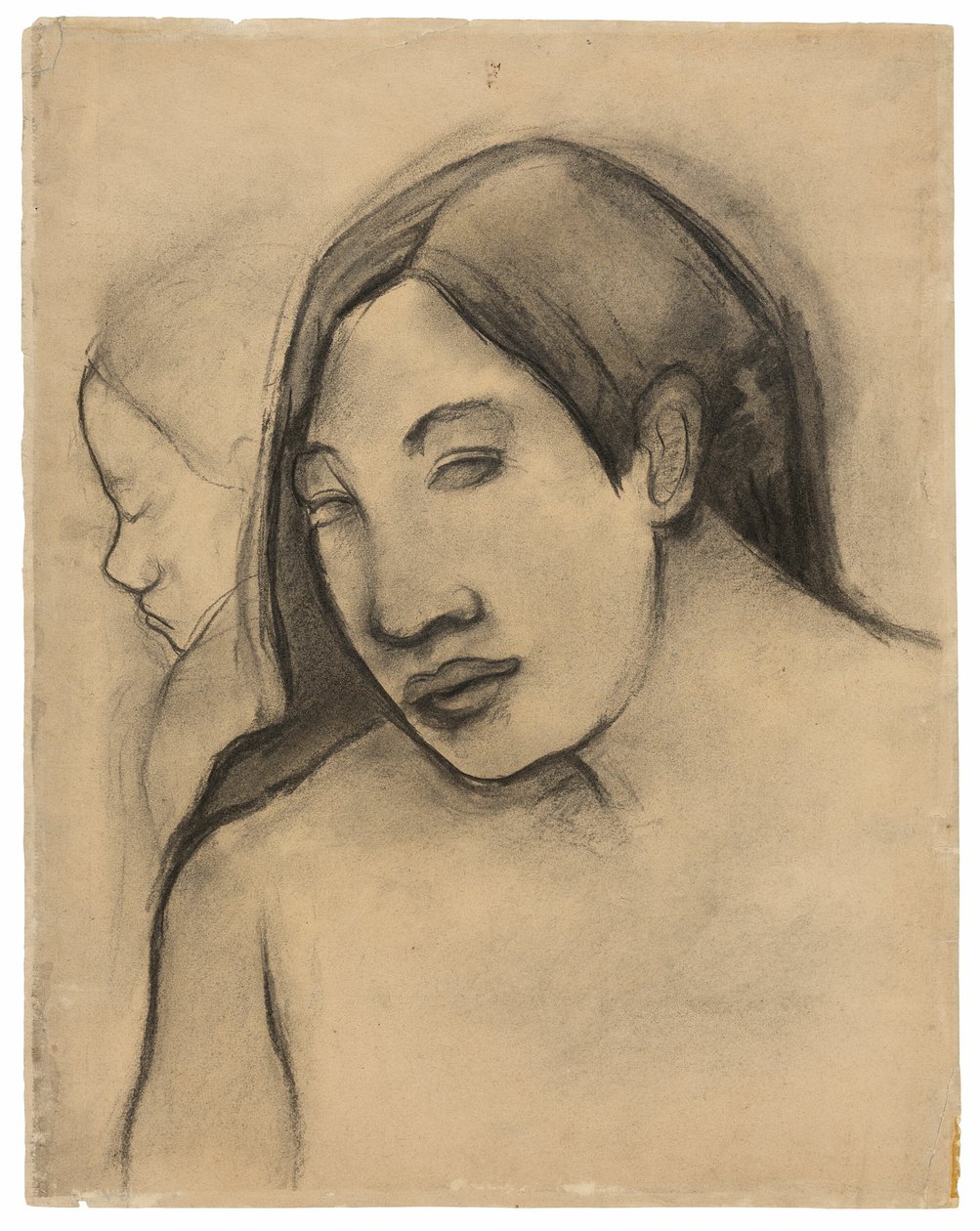 Köpfe von tahitianischen Frauen, Frontal- und Profilansichten von Paul Gauguin