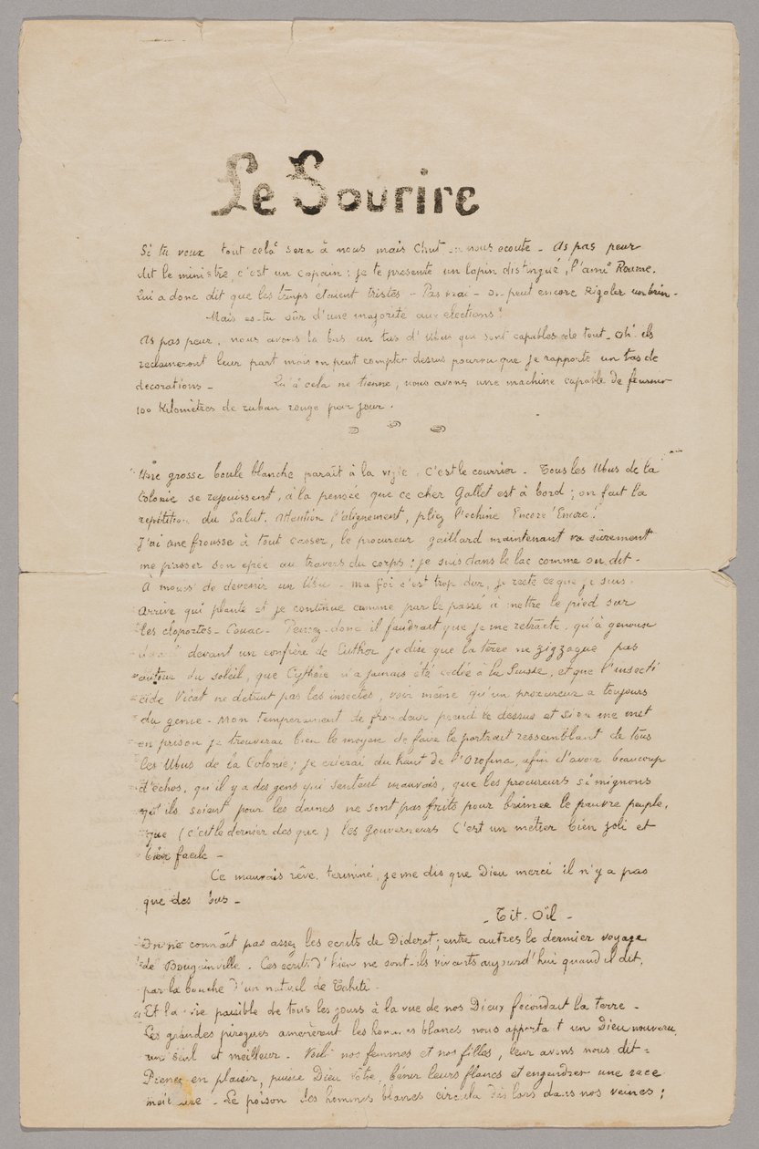 Le sourire: Ernsthafte Zeitschrift, Nov. 1899 von Paul Gauguin