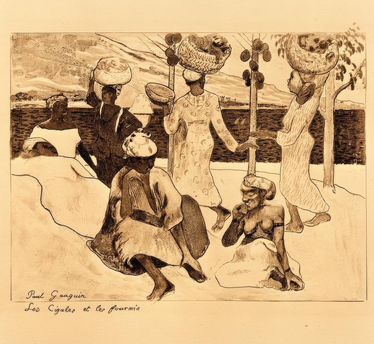 Die Zikaden und die Ameisen von Paul Gauguin
