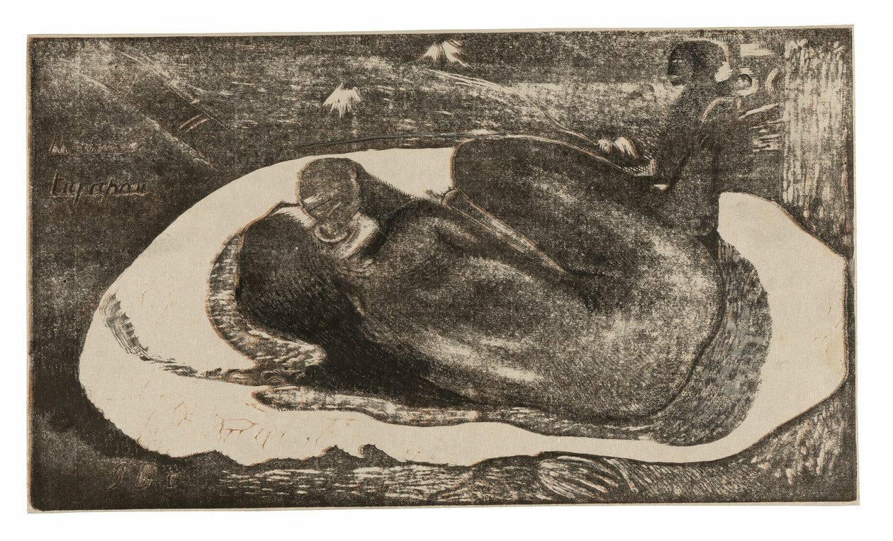 Manao tupapau (Sie denkt an den Geist oder Der Geist denkt an sie), aus der Noa Noa Suite von Paul Gauguin