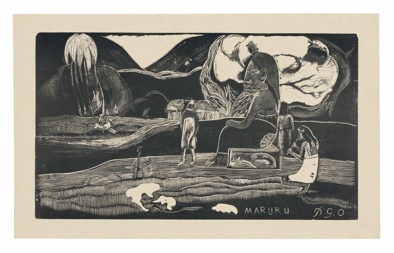 Maruru (Dankesgaben), aus der Noa Noa Suite von Paul Gauguin
