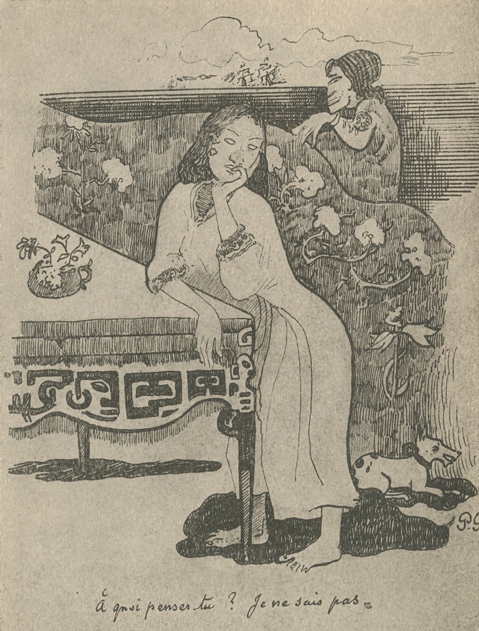 Woran denkst du? Ich weiß es nicht, 1936 von Paul Gauguin