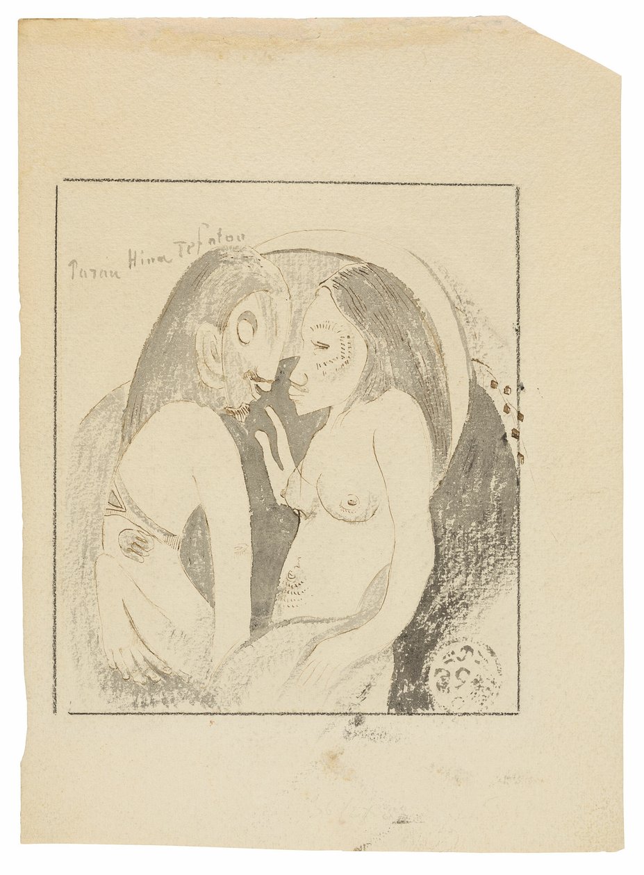 Parau Hina Tefatou (Worte zwischen Göttin des Mondes und Gott der Erde) von Paul Gauguin