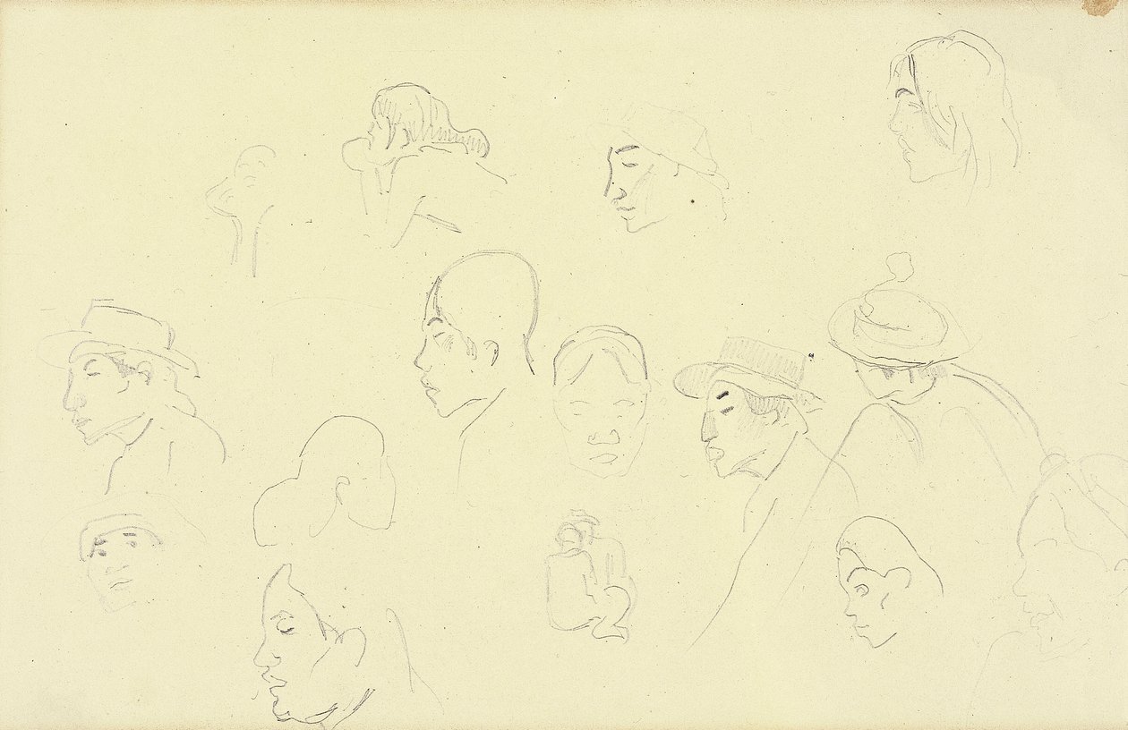 Studien von Köpfen und Figuren von Paul Gauguin