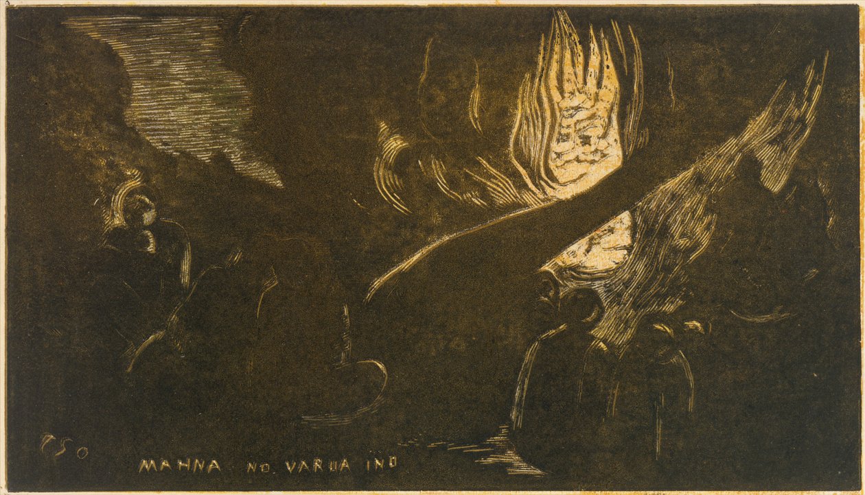 Der Teufel spricht Mahna No Varua Ino, aus Fragrance Noa Noa, 1893-94 von Paul Gauguin