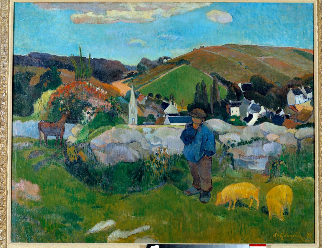 Der Schweinehirt in der Bretagne im Jahr 1888 von Paul Gauguin